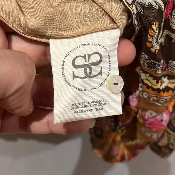 New SPELL MADAME PEACOCK BOHO festival Relax fit MINI DRESS - COFFEE - Picture 11 of 14